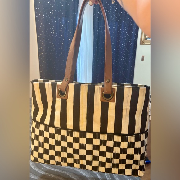 MacKenzie-Childs Handbags - Mackenzie Childs barely used Courtney check bistro tote
